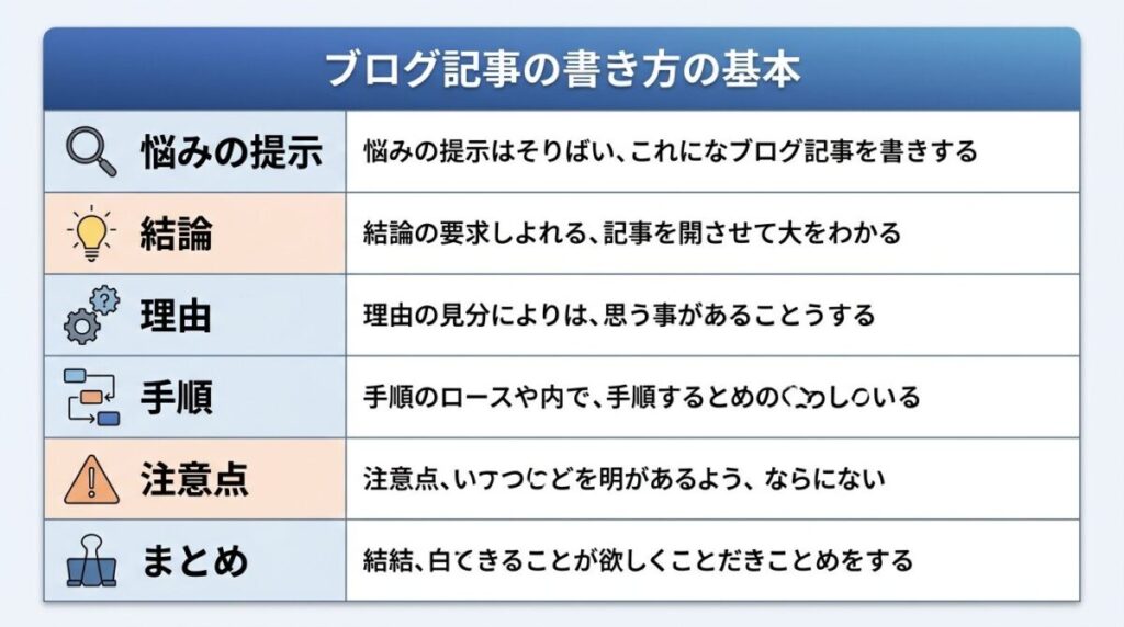 ブログ記事の書き方の基本のイメージ画像