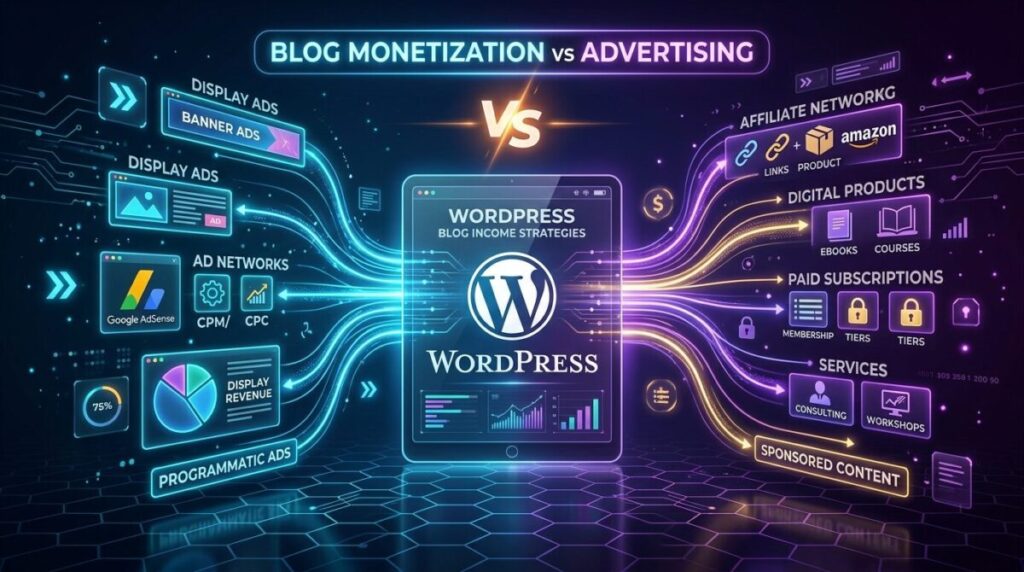 ブログ収益化と広告の違いのイメージ画像