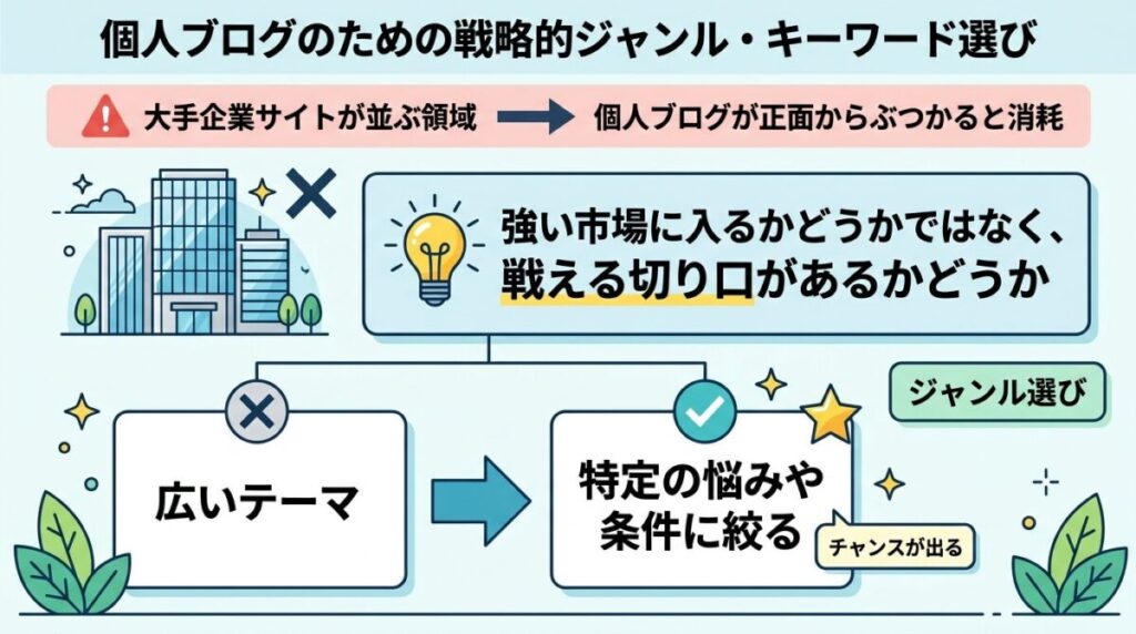 ブログジャンル選び方のコツのイメージ画像