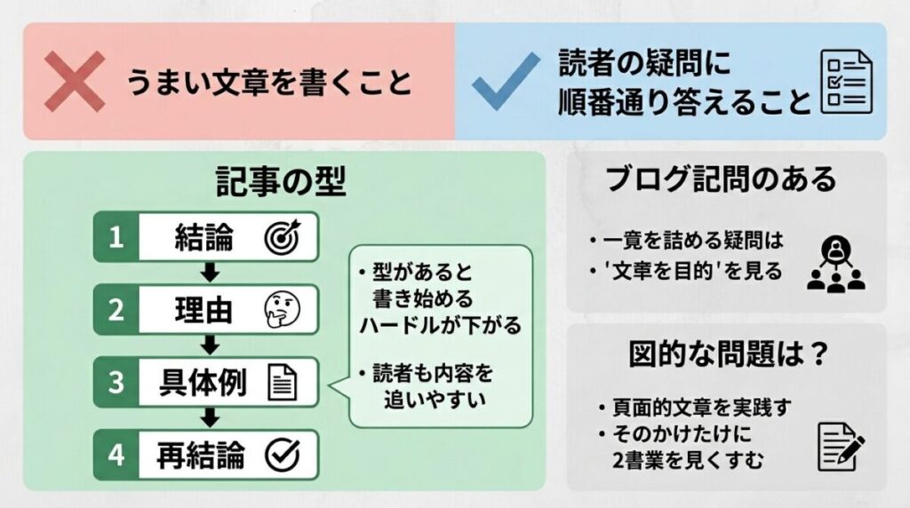 ブログ記事の書き方と型のイメージ画像