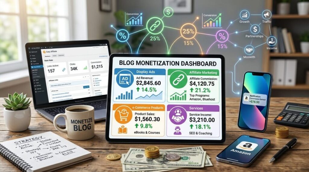 ブログ収益化とアフィリエイトのイメージ画像