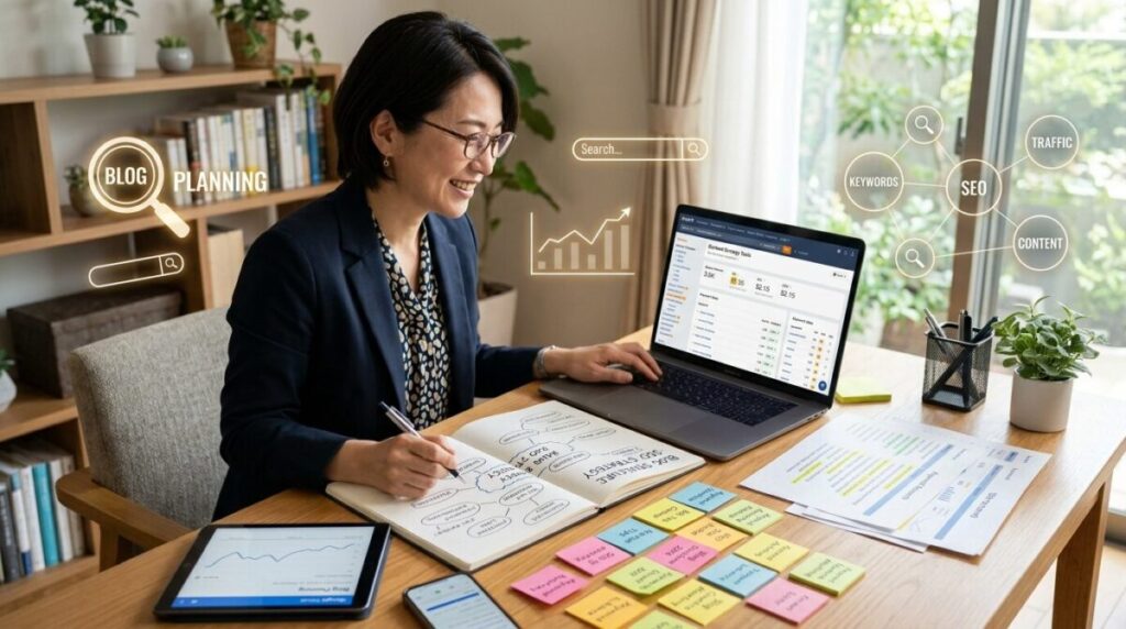 ブログのキーワード選定と設計のイメージ画像