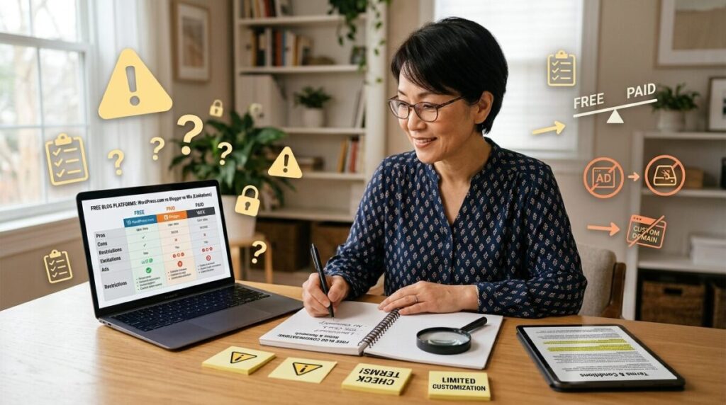 ブログを無料で始める注意点のイメージ画像