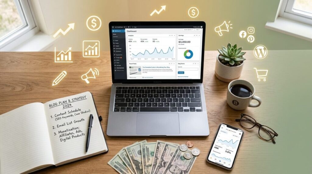 ブログの始め方と収益化の全体像のイメージ画像
