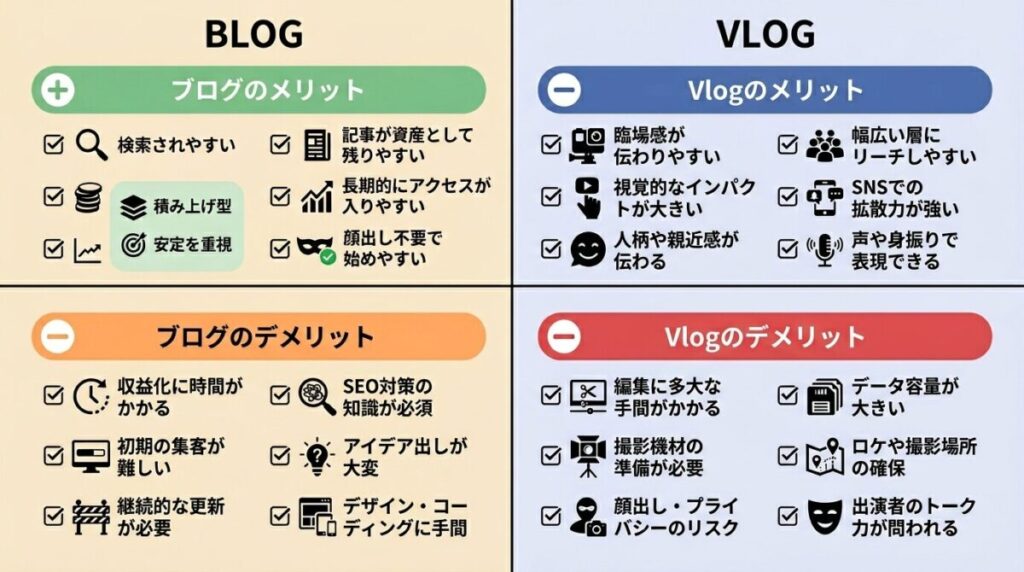 メリットとデメリットのイメージ画像