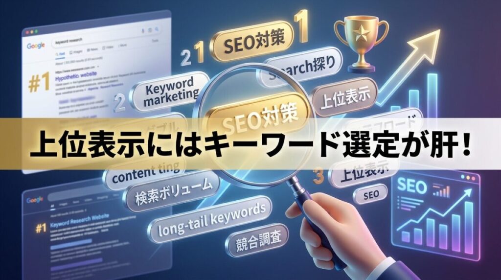 上位表示できるキーワードを選ぶことが必須な訳のイメージ画像