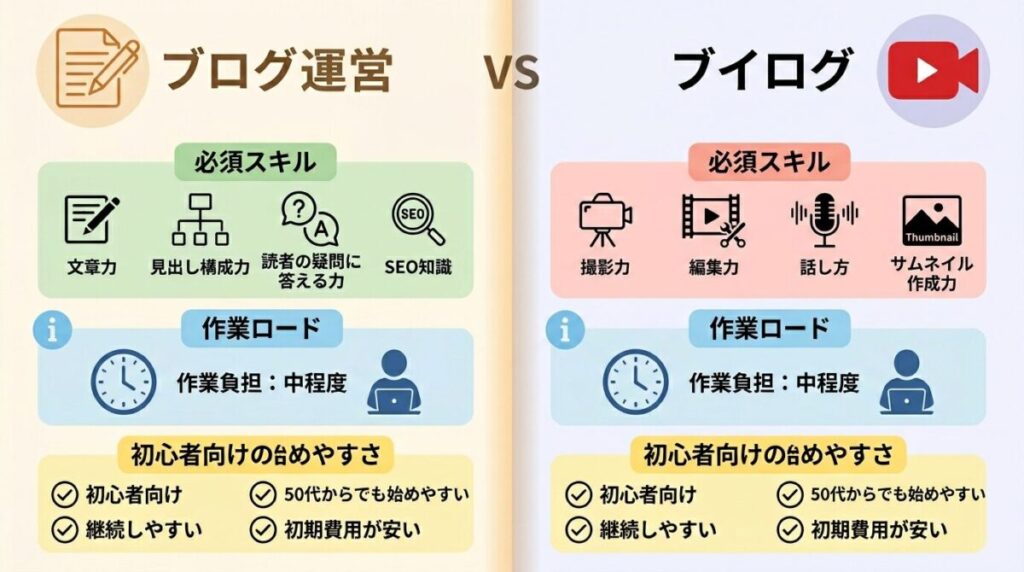必要なスキルと作業量のイメージ画像