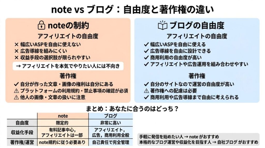 noteのアフィリエイトと著作権のイメージ画像