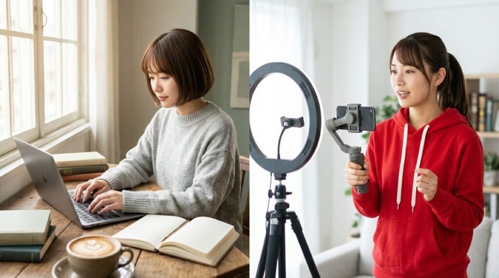 ブログとブイログの違い|始め方と収益化のコツのイメージ画像