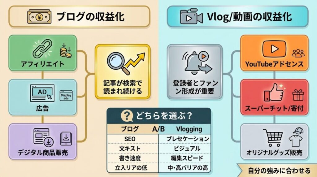 収益化方法の選び方のイメージ画像
