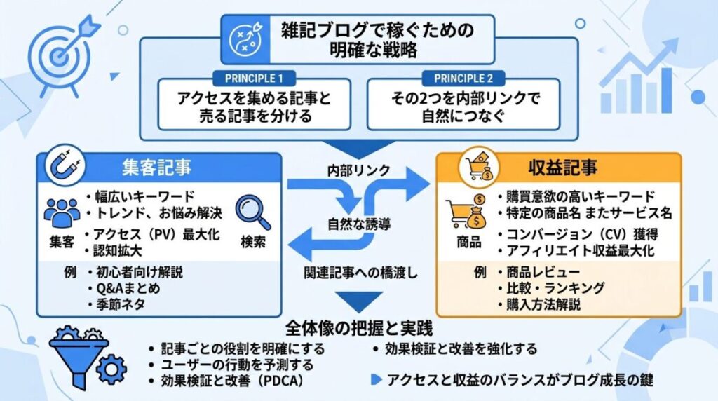 ブログを雑記でも稼ぐための収益化のコツのイメージ画像