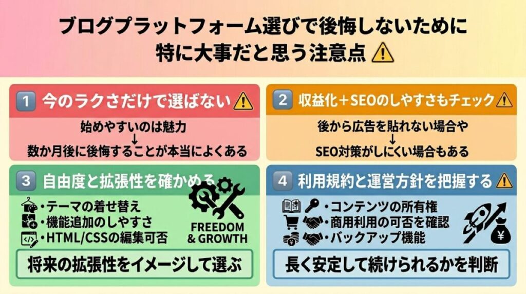 後悔しないための注意点のイメージ画像