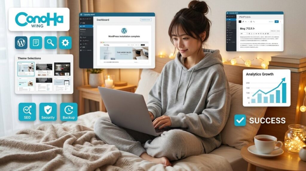 ConoHa WINGでブログを始め方|最初に知るべき全体像のイメージ画像