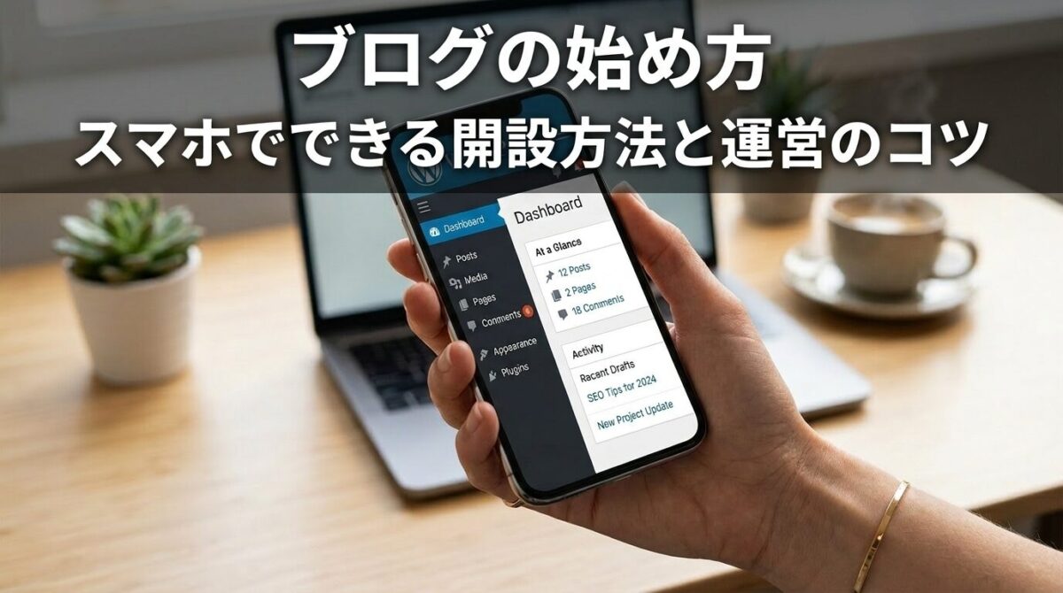 ブログの始め方｜ スマホでできる開設方法と運営のコツのイメージ画像
