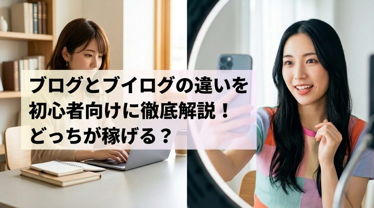 ブログとブイログの違いを初心者向けに徹底解説！どっちが稼げる？のイメージ画像