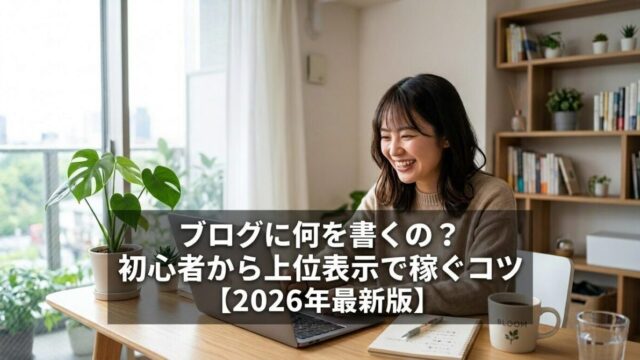 ブログに何を書くの？初心者から上位表示で稼ぐコツ【2026年最新版】のイメージ画像