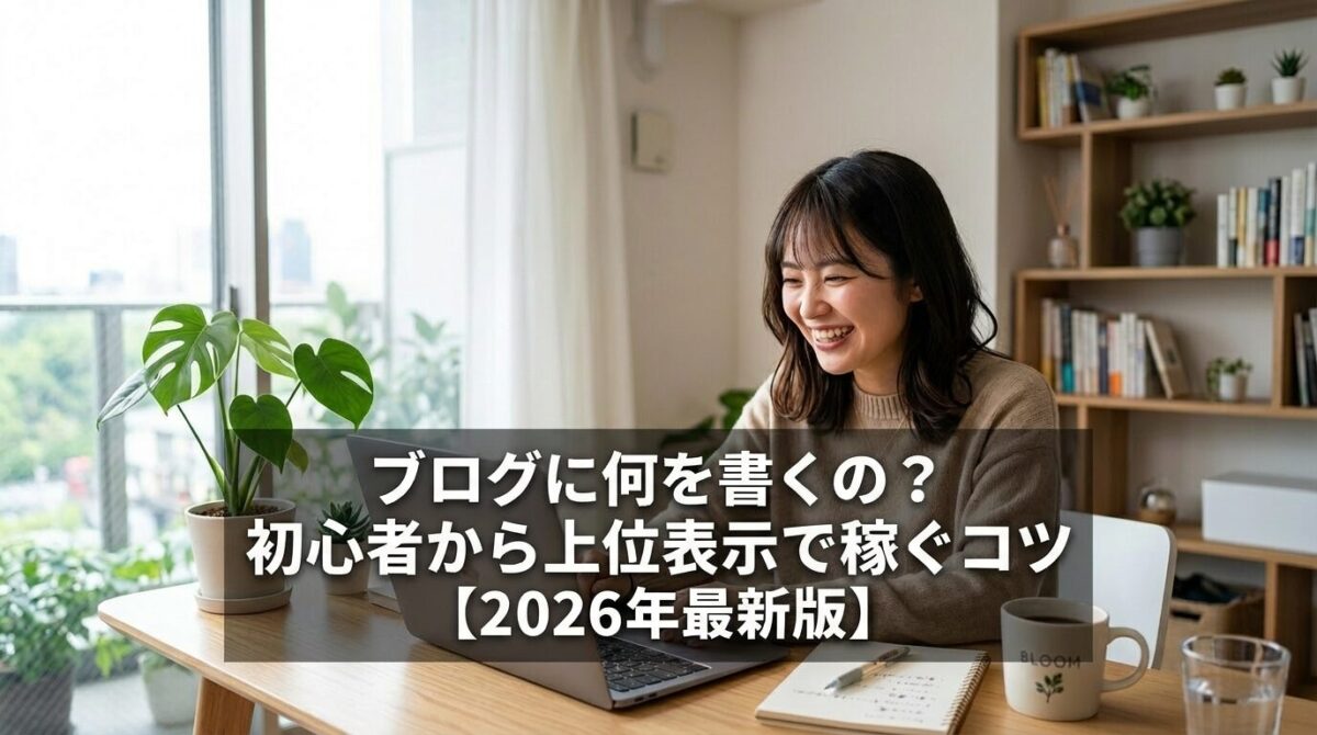 ブログに何を書くの？初心者から上位表示で稼ぐコツ【2026年最新版】のイメージ画像