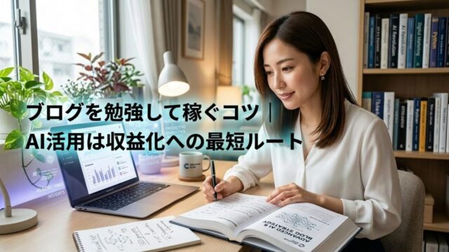 ブログを勉強して稼ぐコツ｜AI活用は収益化への最短ルートのイメージ画像