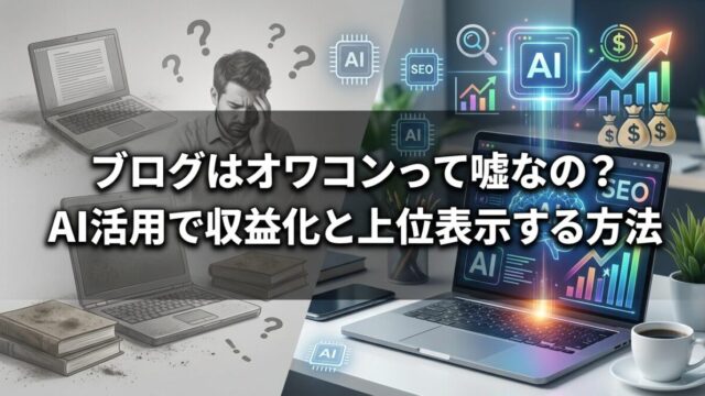 ブログはオワコンって嘘なの？AI活用で収益化と上位表示する方法のイメージ画像
