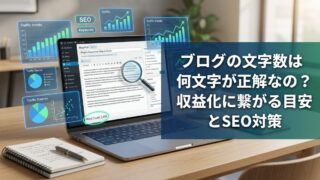 ブログの文字数は何文字が正解なの？収益化に繋がる目安とSEO対策のイメージ画像