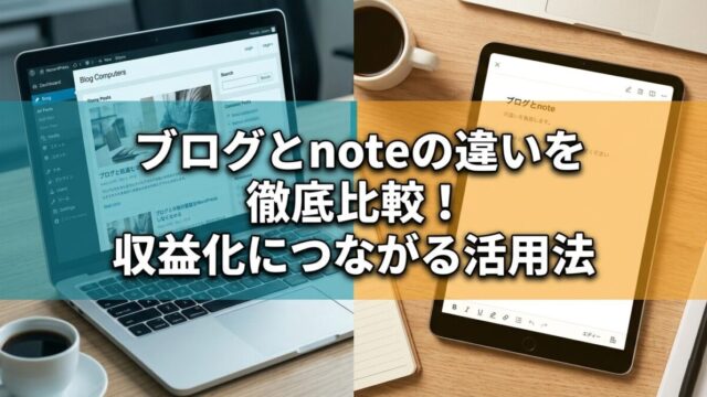 ブログとnoteの違いを徹底比較！収益化につながる活用法のイメージ画像