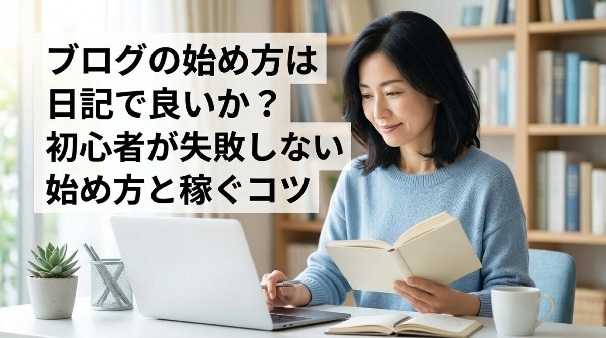 ブログの始め方は日記で良いか？初心者が失敗しない始め方と稼ぐコツのイメージ画像