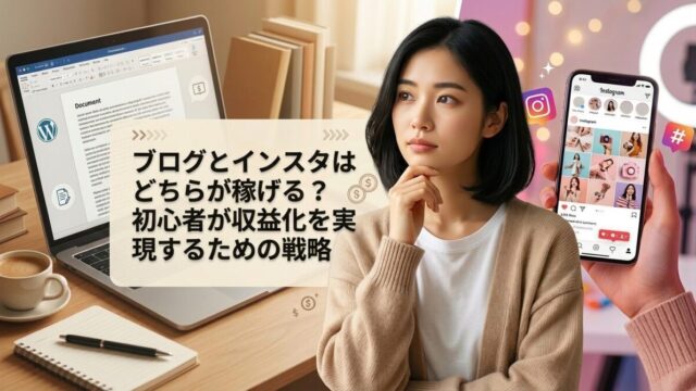 ブログとインスタはどちらが稼げる？初心者が収益化を実現するための戦略のイメージ画像